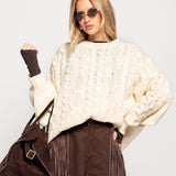 Sweat Ti.Amo De Malha Relevo Entrelaçado