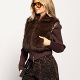 Casaco Ti.Amo Cropped De Pêlo E Malha