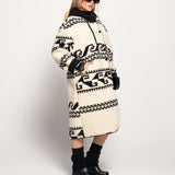 Casaco Ti.Amo Midi Pêlo Com Padrão Índigeno