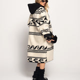 Casaco Ti.Amo Midi Pêlo Com Padrão Índigeno