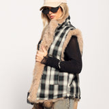 Colete Ti.Amo Reversível Com Padrão Tartan