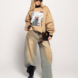 Calça Ti.Amo De Ganga Wide Leg Efeito Enferrujado