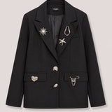 Blazer Ti.Amo Com Alfinetes Prateados Aplicados