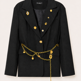 Blazer Ti.Amo Aplicações Douradas Com Ilustrações