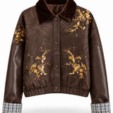 Bomber Ti.Amo Efeito Pele Bordados Missangas