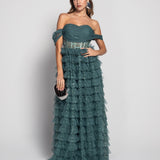 Glamor Long Tulle Hem Dress