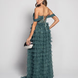 Glamor Long Tulle Hem Dress