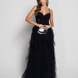 Robe longue en tulle avec bonnets