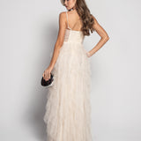 Robe longue en tulle avec bonnets