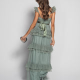 Robe longue en tulle glamour