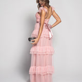 Robe longue en tulle glamour