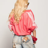 Bomber Ti.Amo Polka Dot & Listra Tripla Com Guipura