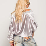Bomber Ti.Amo Polka Dot & Listra Tripla Com Guipura
