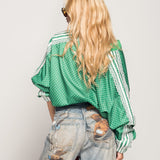 Bomber Ti.Amo Polka Dot & Listra Tripla Com Guipura
