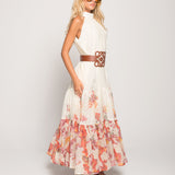 Vestido Ti.Amo Longo Halter Barra Com Estampado Degradê