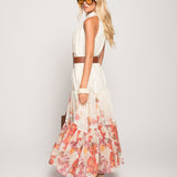 Vestido Ti.Amo Longo Halter Barra Com Estampado Degradê