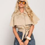 Gabardine Ti.Amo Cropped Com Folho