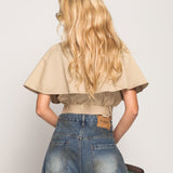 Gabardine Ti.Amo Cropped Com Folho