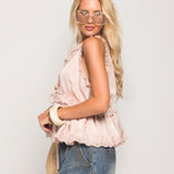Colete Ti.Amo Cropped Acetinado Detalhes Guipura