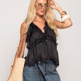 Colete Ti.Amo Cropped Acetinado Detalhes Guipura