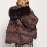 Blusão Ti.Amo De Penas De Ganso Gola Pêlo Sintético