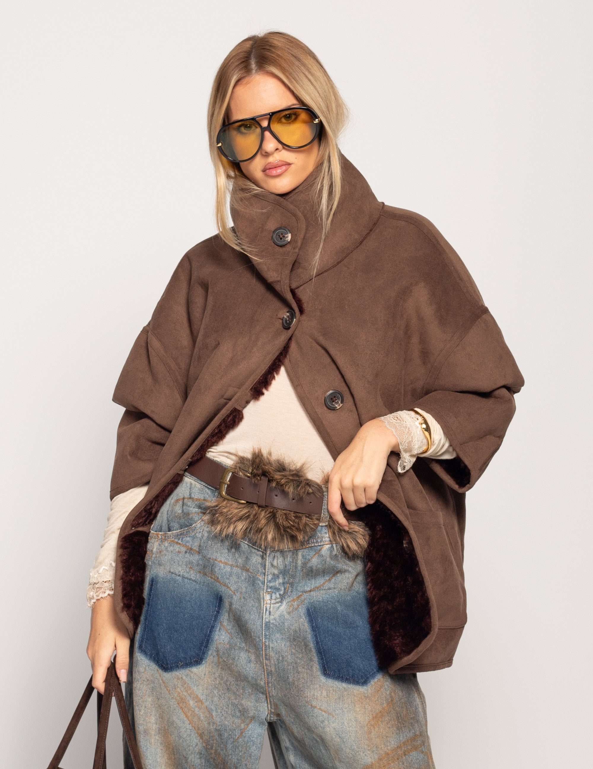 Casaco Ti.Amo Reversível Suede X Pêlo