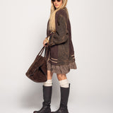 Casaco Ti.Amo Malha Relevo Mangas De Ganga