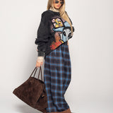 Calça Ti.Amo Xadrez Mistura De Lã