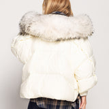 Blusão Ti.Amo De Penas De Ganso Gola Pêlo Sintético